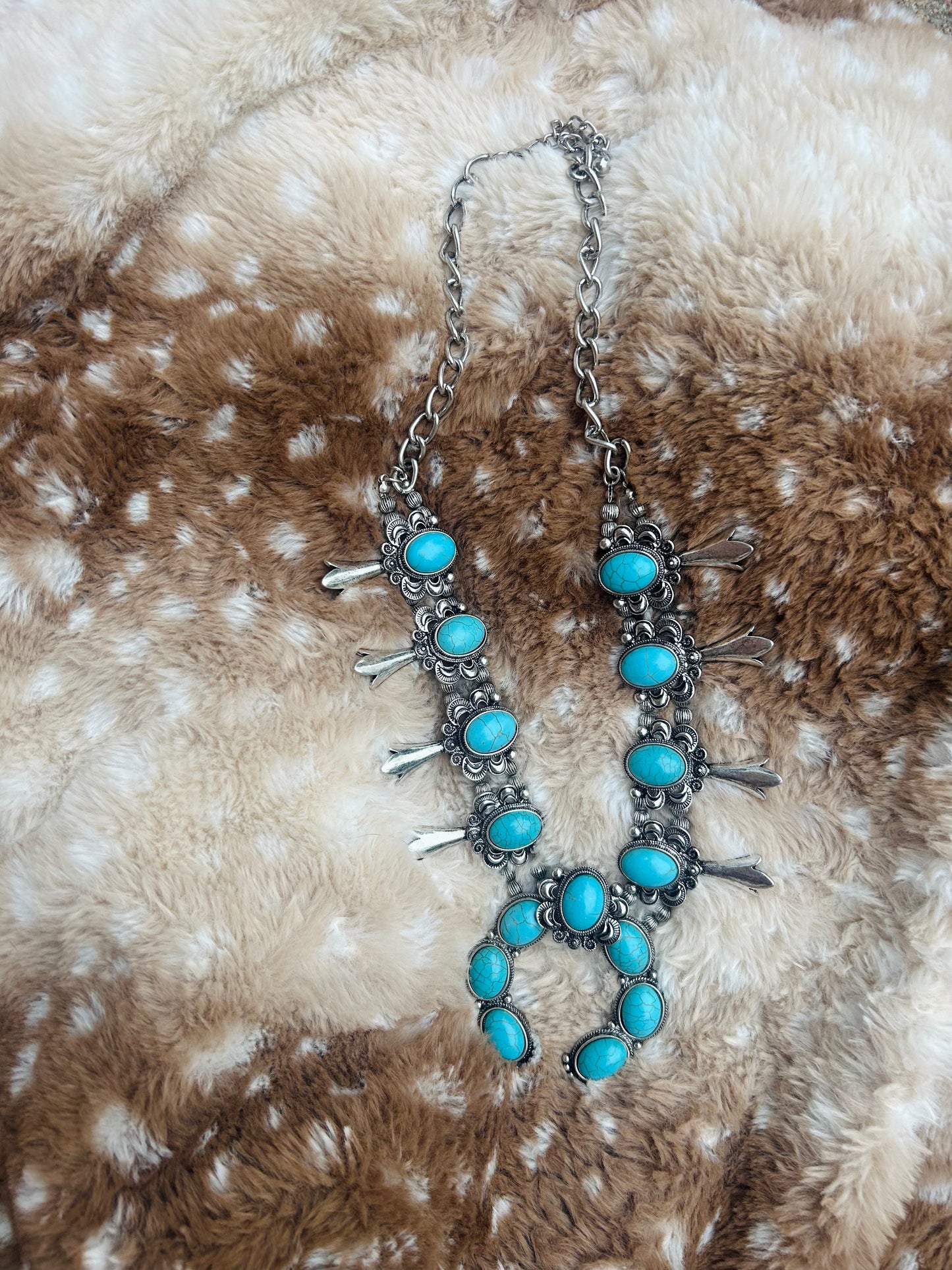Prairie Sky Squash Blossom Necklace