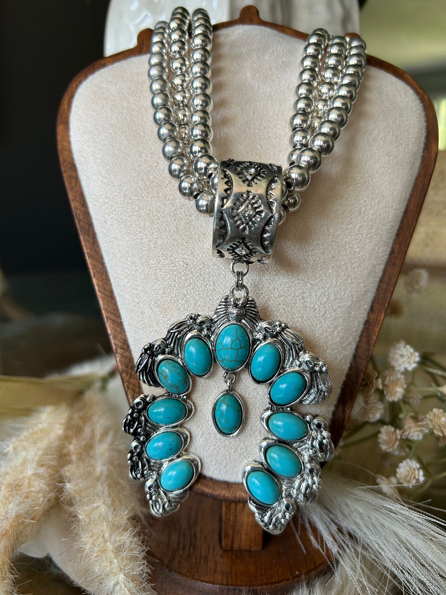 Sterling Squash Blossom Necklace