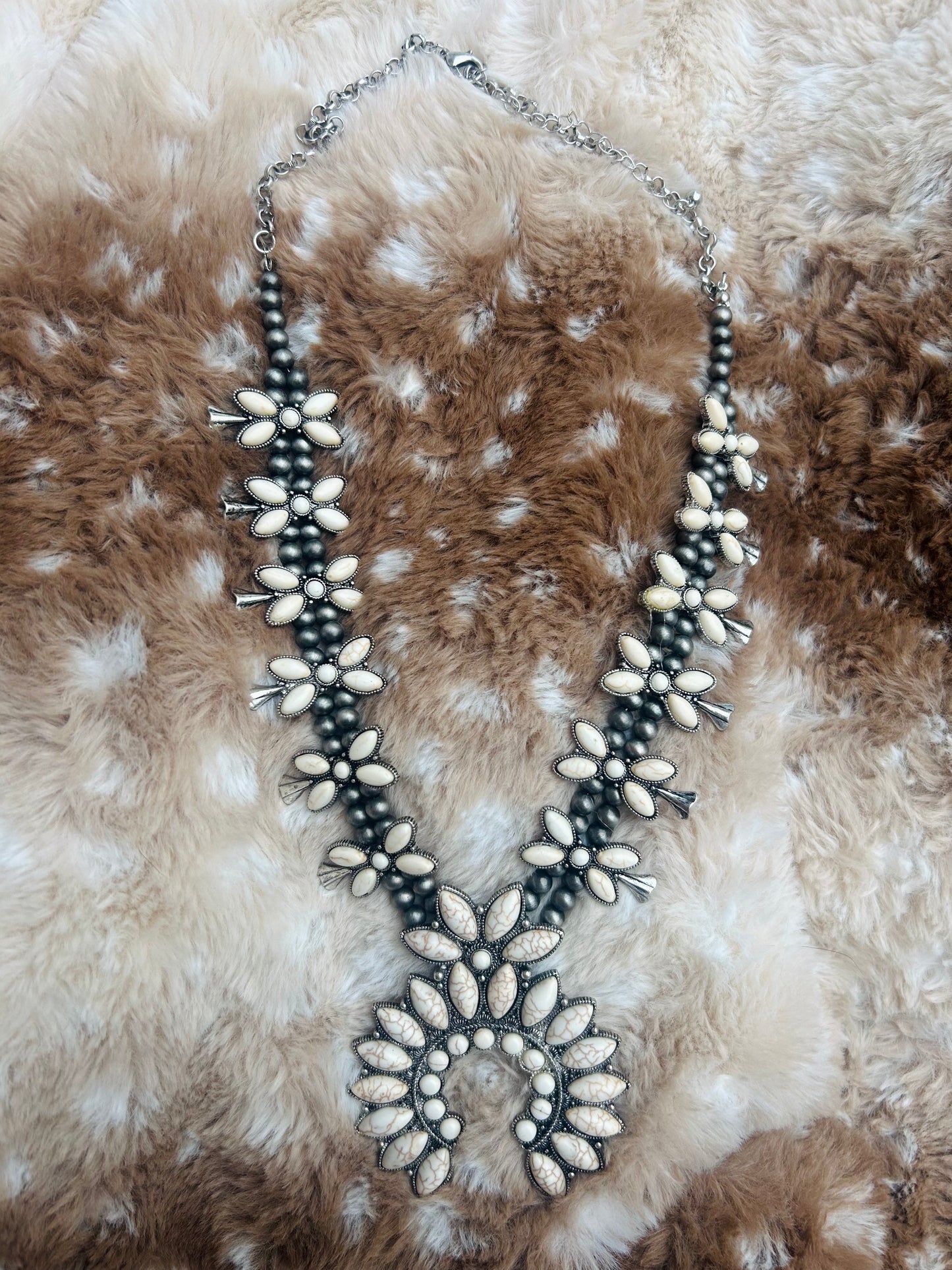 Ivory Mesa Squash Blossom Necklace