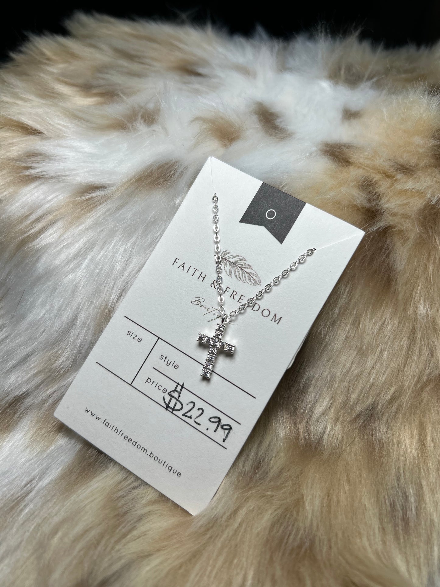 Dainty Crystal Cross Necklace