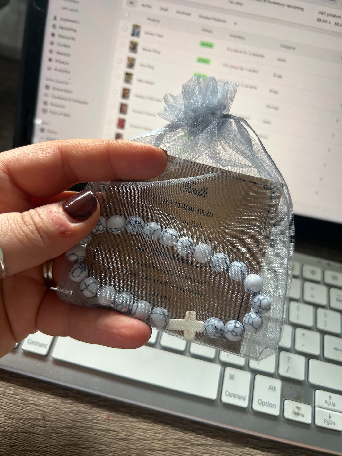 Marble Cross Bracelet