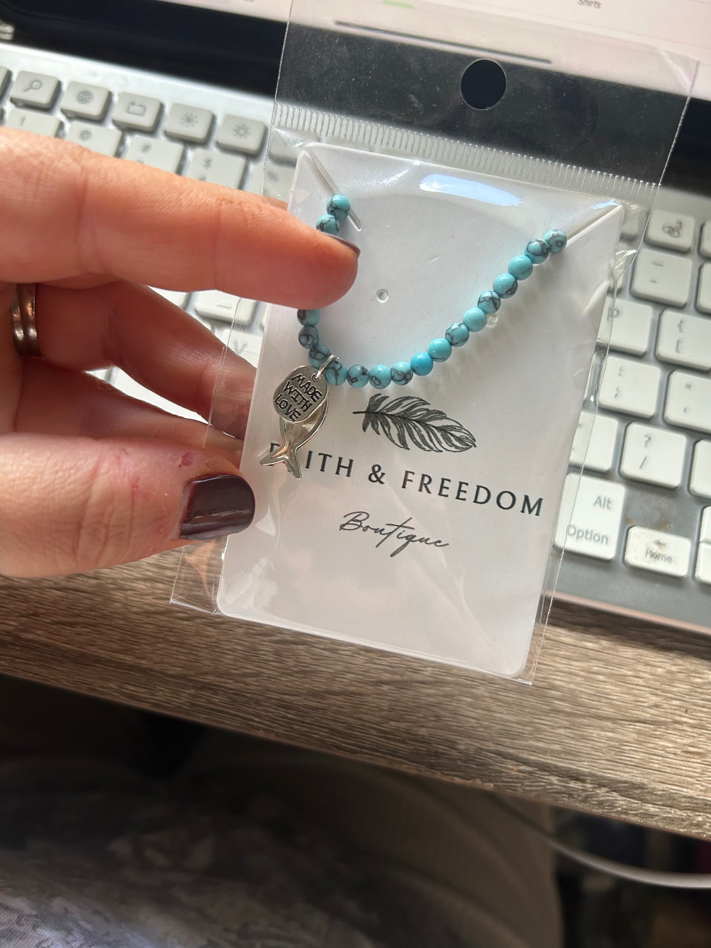 Jesus Fish Turquoise Bracelet