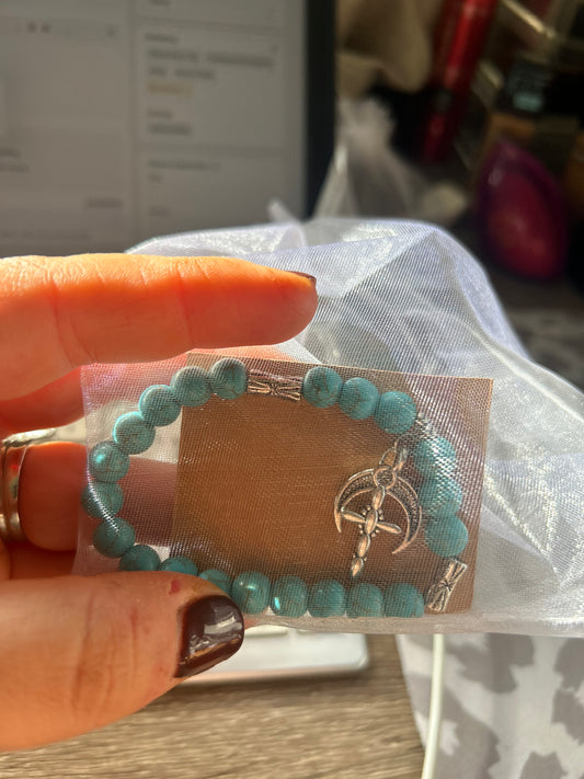 Cross Moon Turquoise Bracelet