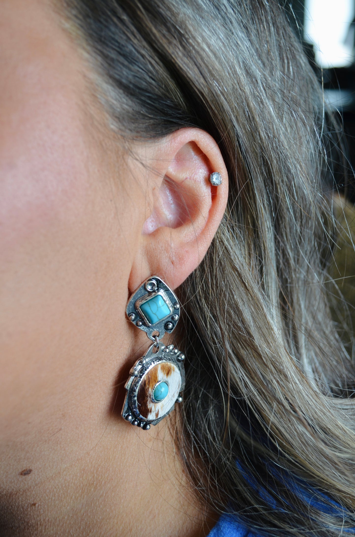 Dally Cowhide Earrings