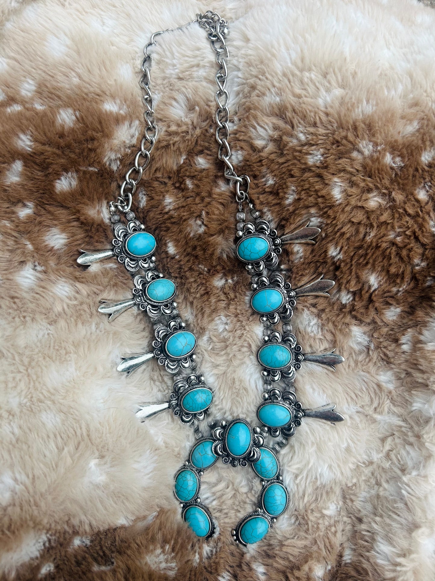 Prairie Sky Squash Blossom Necklace