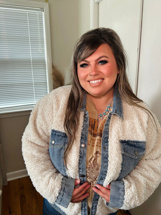 The Baylor Denim Sherpa Jacket
