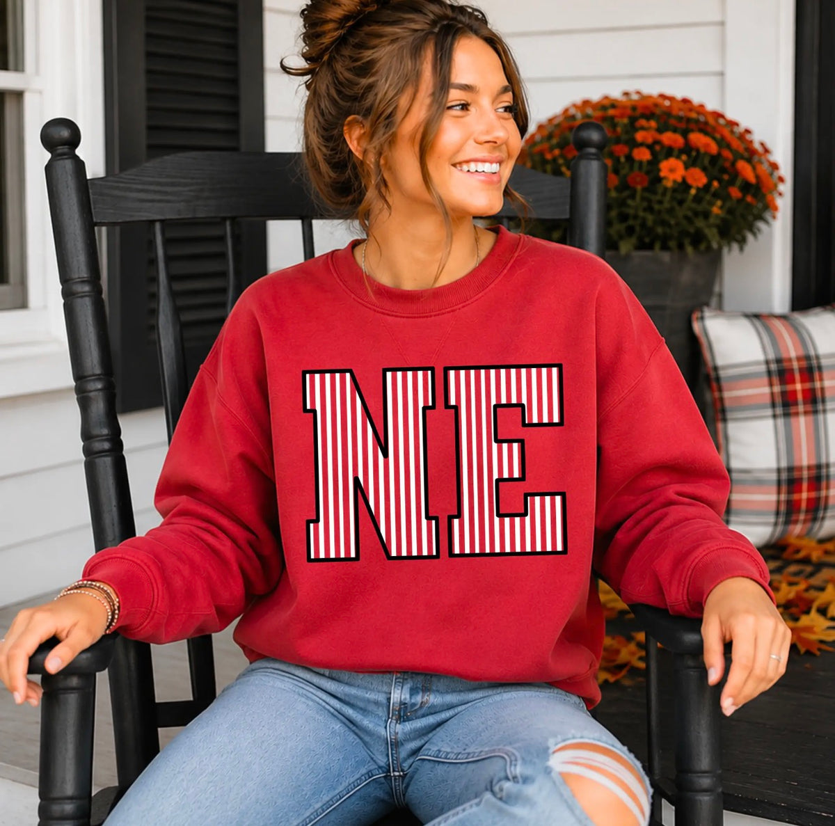 Striped NE Crewneck