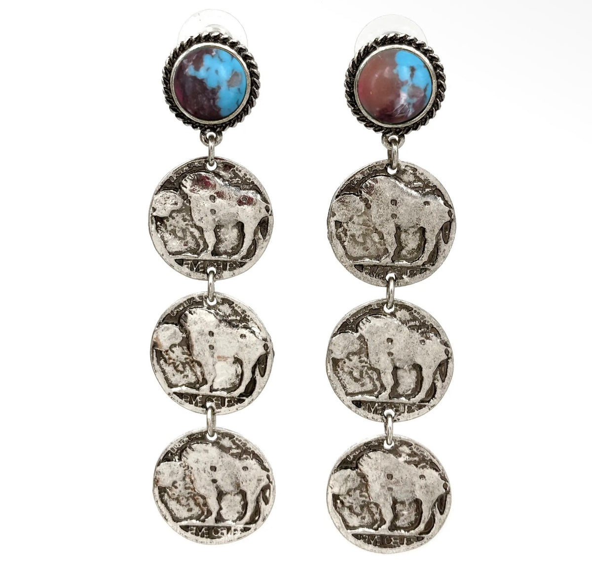 The Buffalo Trail Turquoise Earrings