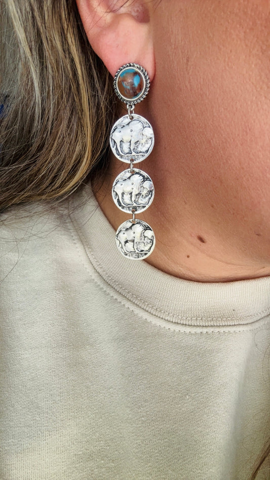 The Buffalo Trail Turquoise Earrings