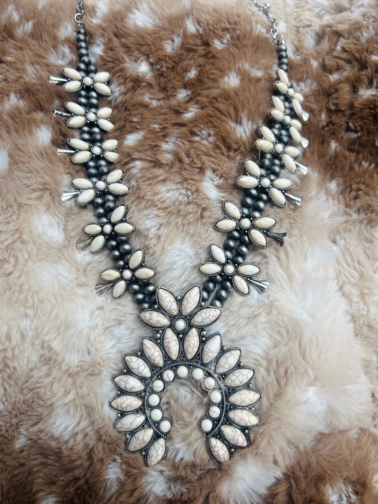 Ivory Mesa Squash Blossom Necklace