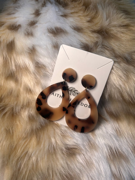 Savannah Tortoise Drop Earrings