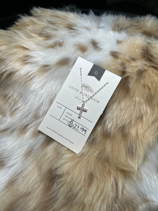 Dainty Crystal Cross Necklace