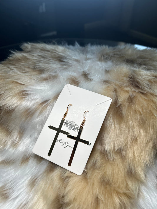 Shine Bright Cross Drop Earrings