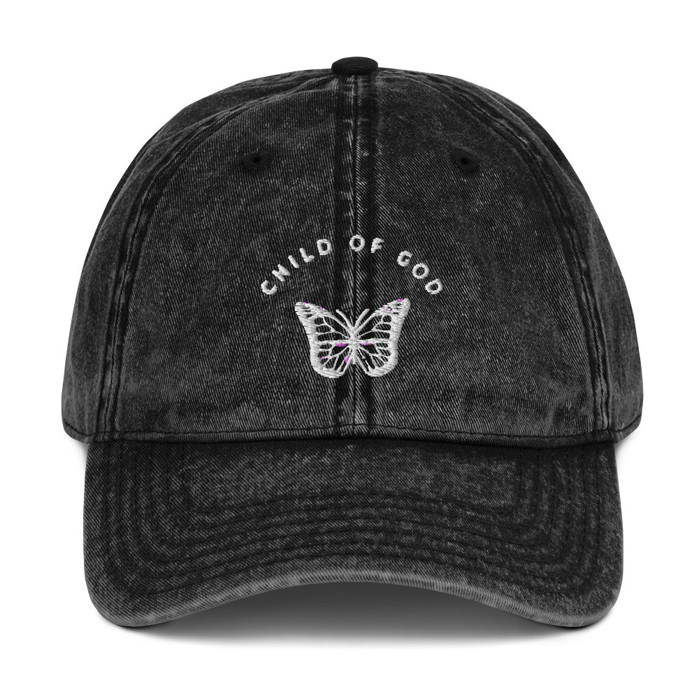 Child of God Butterfly Embroidered Ball Cap